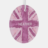 カスタムユニオン色彩の鮮やかジャックUKアートプラムby Heva Weva ガラスオーナメント (正面右)