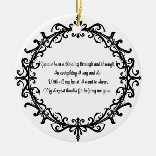 カスタムユニセックスフローリッシュメンターサンキュー セラミックオーナメント (正面)
