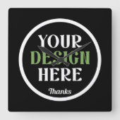 カスタムユニークキスお洒落、ミニマリストhershey® スクエア壁時計 (正面)