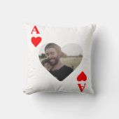 カスタムユニークモダントランプのポーカーハート写真モノグラム クッション (正面)
