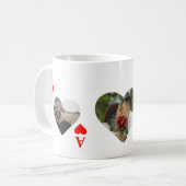 カスタムユニークモダントランプのポーカーハート写真モノグラム コーヒーマグカップ (正面左)