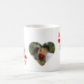 カスタムユニークモダントランプのポーカーハート写真モノグラム コーヒーマグカップ (中央)