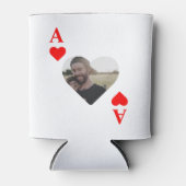 カスタムユニークモダントランプのポーカーハート写真モノグラム 缶クーラー (正面)