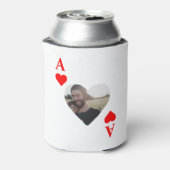 カスタムユニークモダントランプのポーカーハート写真モノグラム 缶クーラー (缶裏面)