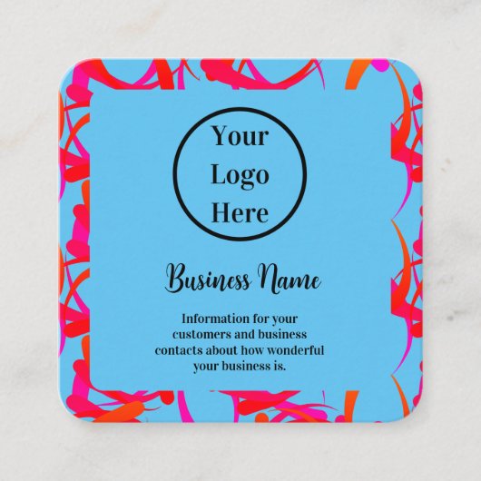 カスタムユニークモダン抽象芸術 スクエア名刺 (正面)