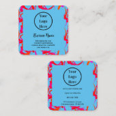 カスタムユニークモダン抽象芸術 スクエア名刺 (正面/裏面)