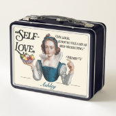 カスタムユニークヴィンテージエレガントセルフラブ引用文 メタルランチボックス (裏面)
