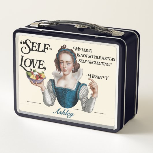 カスタムユニークヴィンテージエレガントセルフラブ引用文 メタルランチボックス (裏面)