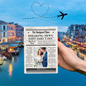 カスタムユニーク新聞結婚サンキューカード サンキューカード