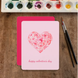 カスタムユニーク水の色バラハートバレンティンデー シーズンカード