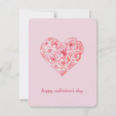 カスタムユニーク水の色バラハートバレンティンデー シーズンカード (正面)