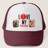 カスタムユニーク2枚の写真コラージュ私は彼女を愛する キャップ (正面)