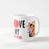 カスタムユニーク2枚の写真コラージュ私は彼女を愛する コーヒーマグカップ (正面右)