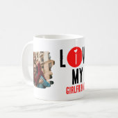 カスタムユニーク2枚の写真コラージュ私は彼女を愛する コーヒーマグカップ (正面左)