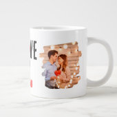 カスタムユニーク2枚の写真コラージュ私は彼女を愛する ジャンボコーヒーマグカップ (右)