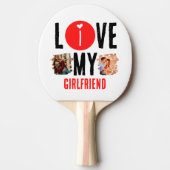 カスタムユニーク2枚の写真コラージュ私は彼女を愛する 卓球ラケット (正面)