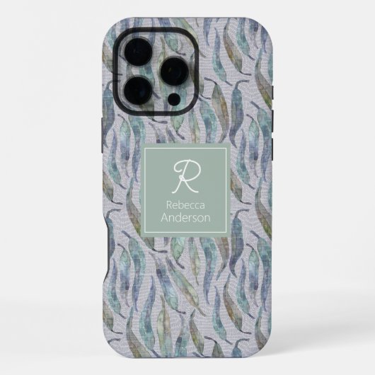 カスタムユーカリの葉 iPhoneケース (裏面)