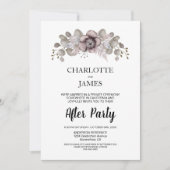 カスタムユーカリフローラの結婚後パーティー 招待状 (正面)