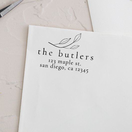 カスタムユーカリプトゥスウッド差出人住所スタンプ ラバースタンプ