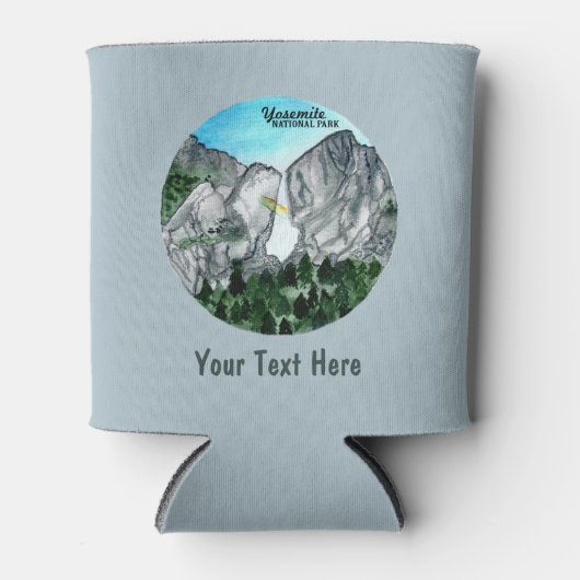 カスタムヨセミテ国立公園ウォーターファルウォーターの色 缶クーラー (正面)