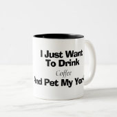カスタムヨークシャーテリアおもしろいオーナーへのコーヒー愛人の贈り物 ツートーンマグカップ (正面右)