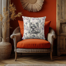 カスタムヨークシャーテリアポートレートピロー抽象芸術