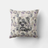 カスタムヨークシャーテリアポートレートピロー抽象芸術 クッション (裏面)