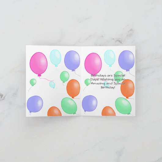 カスタムライオカラフルンをテーマにした誕生日 招待状 (内部)