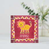 カスタムライオンコラージュプリント誕生日招待状 (スタンド正面)