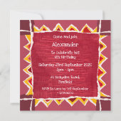 カスタムライオンコラージュプリント誕生日招待状 (裏面)