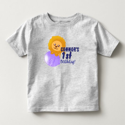 カスタムライオン 誕生日Tシャツ トドラーTシャツ (正面)