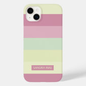 カスタムライトイエローライムグリーン赤面ピンクストライプ色 Case-Mate iPhoneケース (裏面)
