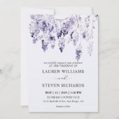 カスタムライトソフトラベンダーパープルバンチ結婚ーズ 招待状 (正面)