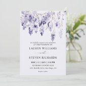 カスタムライトソフトラベンダーパープルバンチ結婚ーズ 招待状 (スタンド正面)