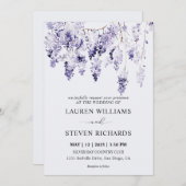 カスタムライトソフトラベンダーパープルバンチ結婚ーズ 招待状 (正面/裏面)