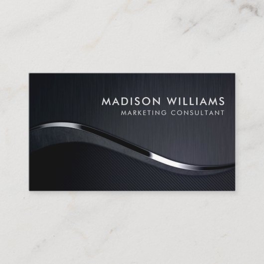 カスタムライトダークグレーシルバーグリッタープロフェッショナル 名刺 (正面)