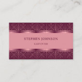 カスタムライトダークピンクパープル抽象芸術モノグラム 名刺 (正面)