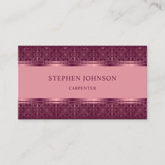 カスタムライトダークピンクパープル抽象芸術モノグラム 名刺 (正面)