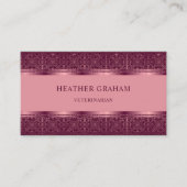 カスタムライトダークピンクパープル抽象芸術モノグラム 名刺 (正面)