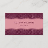 カスタムライトダークピンクパープル抽象芸術モノグラム 名刺 (正面)