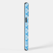 カスタムライトダークブルーラベンダーパープル市松模様にP iPhoneケース (右側面)