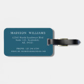 カスタムライトダークブルー白ペイズリーパターン ラゲッジタグ (裏面横)