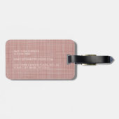 カスタムライトパステルダスティバラ赤面ピンクカラー ラゲッジタグ (裏面横)