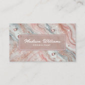 カスタムライトピンクブルーホワイトグリッタープロフェッショナル 名刺 (正面)