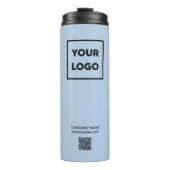 カスタムライトブルーのビジネスロゴQRコード タンブラー (正面)