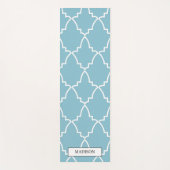 カスタムライトブルーモロッコ格子パターン ヨガマット (正面)