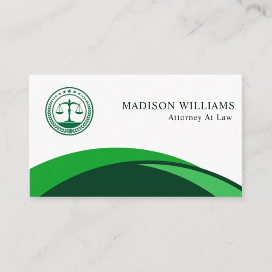 カスタムライトホワイトダークグリーン法律事務所 名刺 (正面)