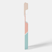 カスタムライトミントグリーンブルーピーチオレンジストライプ色 iPhoneケース (左側面)