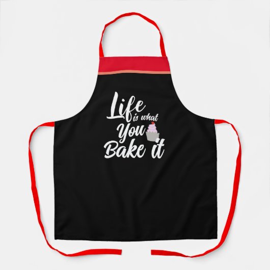 カスタムライフは何であなたベイカー引用文おもしろいベーキング エプロン (正面)