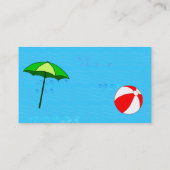 カスタムライフガードビーチボールプール傘テンプレート 名刺 (裏面)
